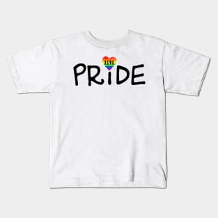 PRIDE LOVE - Black Kids T-Shirt